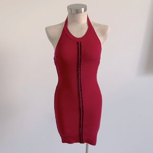 New. BEBE Red Sexy Halter Top Bodycon dress